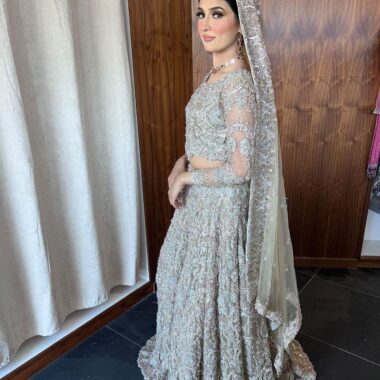 Ice Blue Net Bridal Gown