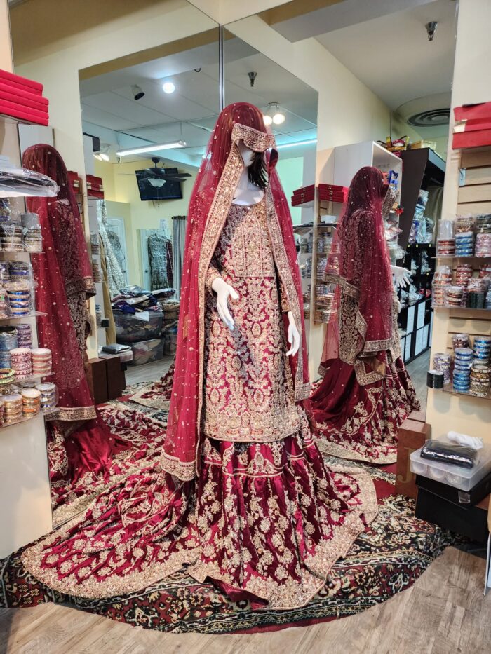Red Bridal Lehenga with Heavy Dupatta
