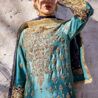 Sea Green Bridal Mehndi Dress