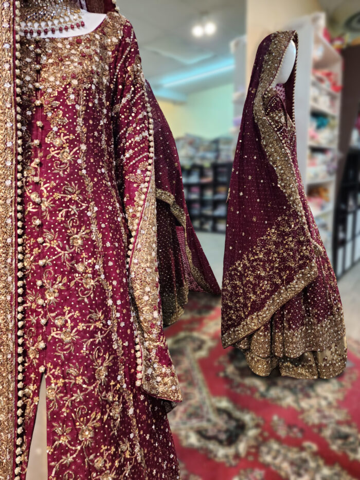 Red Bridal Maxi with Embroidered Borders - Image 7