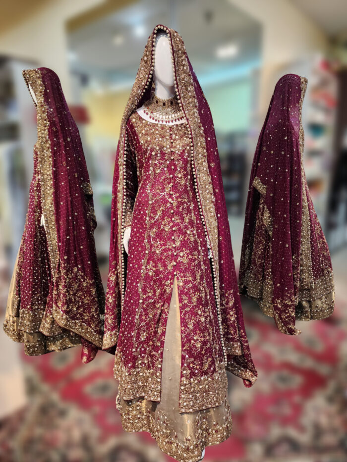 Red Bridal Maxi with Embroidered Borders - Image 4