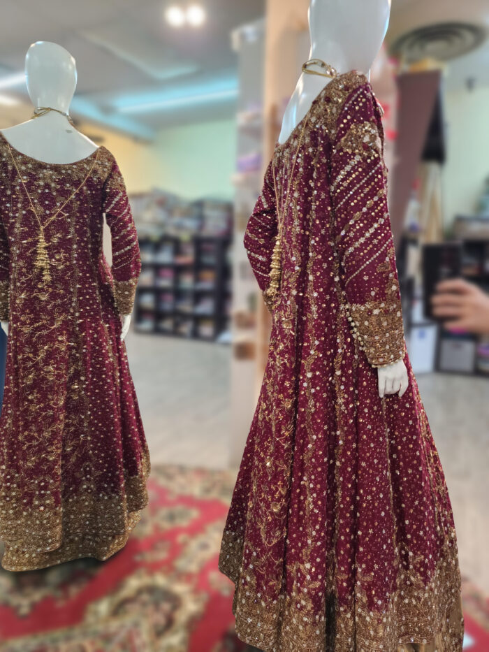 Red Bridal Maxi with Embroidered Borders - Image 2