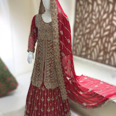 Maroon Gharara Bridal Outfit