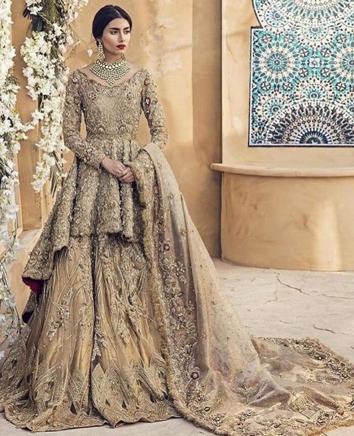 Champagne Gold Heavy Bridal Gown